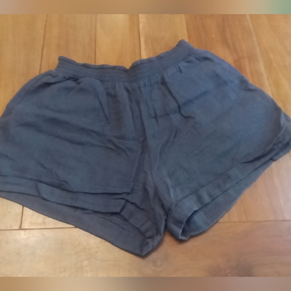Forever 21 Navy Blue Lightweight Cotton Shorts with Elastic Waistband, Sz M